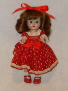 8" Vintage Ginger Doll By Cosmopolitan Dolls Wearing Red Dress - Picture 1 of 6