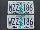 OREGON PAIR OF LICENSE PLATES WZZ 186 JULY 2001