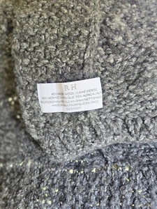 Restaurierungszubehör 45 % italienische Wolle 25 % Alpaka Strickdecke Überwurf grau Baumwolle - Bild 1 von 2