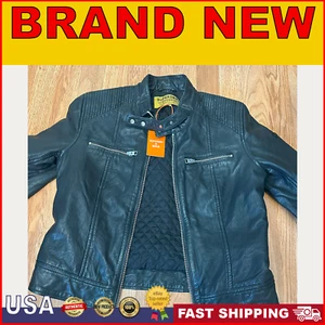 Chaqueta True Studios - Premium Leather Racer de Superdry rara - talla 12 regular - Imagen 1 de 6