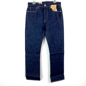 Levi's Levi Strauss 501 Mens Jeans Rinsed Indigo Button Fly 32 x 32 NWT H - Picture 1 of 5