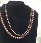 Vintage Pearl String Long Necklace Twisted Lock Fashion Jewelry