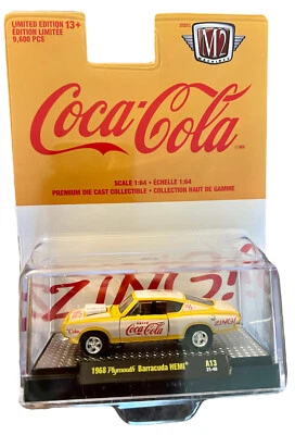 🏁 2022 M2 MACHINES 1968 PLYMOUTH BARRACUDA HEMI - Coca Cola Chase Car ZING! - Image 1 of 4