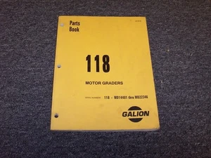 Galion Model 118 Road Motor Grader Original Factory Parts Catalog Manual - Picture 1 of 1