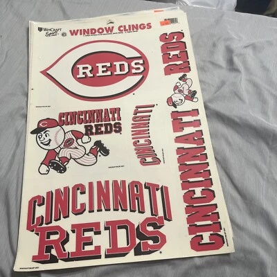 Wincraft MLB Cincinnati Reds 11" x 17" Sheet of Window Clings, NEW - Image 1 of 2