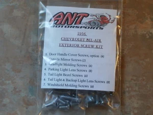 Chevrolet Bel-Air 1956 kit de tornillos exteriores 40 piezas. - Imagen 1 de 1