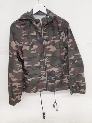 Chaqueta cortavientos con capucha para mujer chocolate camuflaje talla L Foto 1 de 4