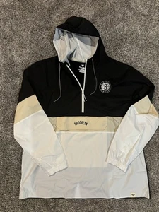 Brooklyn Nets 🏀 Cortavientos Cremallera 1/4 2XL Negro Bronceado Fanáticos NBA - Imagen 1 de 8