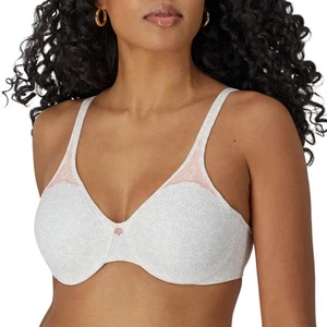 Bali Minimizer Underwire Bra Pink Leaf Print, Polyester & Nylon, 40DDD - Picture 1 of 9