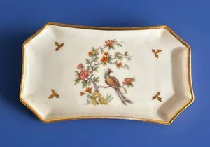 Vintage Limoges France Peacock Floral Trinket Dish 5 3/4” X 3 3/4” - Picture 1 of 12
