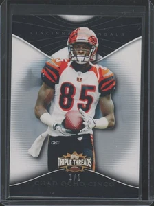 2009 Topps Triple Threads Chad "Johnson" Ocho Cinco #84 Platino Uno de Uno 1/1 - Imagen 1 de 2