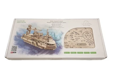 Sealed Mechanical UGEARS Wooden 3D Puzzle Model Research Vessel Construction Set - Image 1 of 4