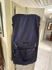American Tourister Garment Bag Navy Blue Travel Luggage with Shoulder Strap Used - Picture 1 of 12