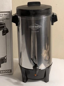 West Bend Party Perk 12-42 Cup Automatic Stainless Steel Coffee Percolator 58002 - Picture 1 of 18