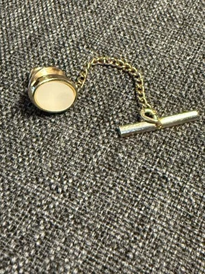 Oval Possible Mother Pearl Tie Tack Pin Men Birthday Father’s Day Gift - Image 1 of 4