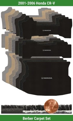 Juego de alfombrillas bereber personalizadas para Honda CR-V 2001-2006 con logotipo (3 piezas) #SEV Foto 1 de 4