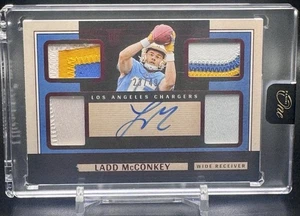 Ladd McConkey RPA 2024 Panini One Square One Rookie Patch Auto RED SP /49 - Picture 1 of 4