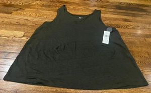 Eileen Fisher Tanktop Damen L Algengrün 100% Leinen Neu mit Etikett U-Ausschnitt kurz - Bild 1 von 7