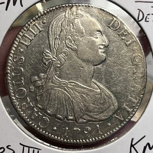 Mexico Lot of 3~ 1791, 1797, 1798 Mo FM 8 Reales AU~King Carlos IV Of Spain, BB2 - Picture 1 of 8