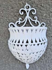 Vintage Metall Garten Blumen Wandkorb Shabby Wandpflanzkorb Wandpflanzkasten - Bild 1 von 7