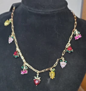 NUEVO INC INTERNATIONAL DORADO MULTI ENCANTO PAVÉ FRUTA TEMBLOROSA COLLAR 17"+3" J3 - Imagen 1 de 2
