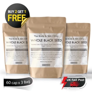 Original Black Seed Capsules organic 500mg Vegan Capsules Black Whole SEED UK - Picture 1 of 10