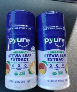 (2) New Bottles Pyure Organic Plant Based Stevia Leaf Extract Powder/0 Calories