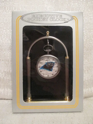 Sun Time Carolina Panthers Executive Sports Pocket Watch Clock NFL Football Cover
