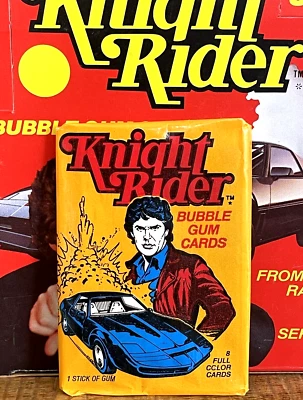 1982 DONRUSS KNIGHT RIDER Show PACK 8 Cards 1 Gum DAVID HASSELHOFF K.I.T.T. OVP!