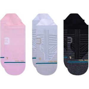 Stance  Mesh Tab 3-Pack Socks, Pink, Gray, Black, Mens Size 9-13