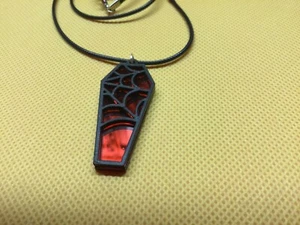 Gothic Sarg Web 18"" Halskette (rot) - Bild 1 von 1