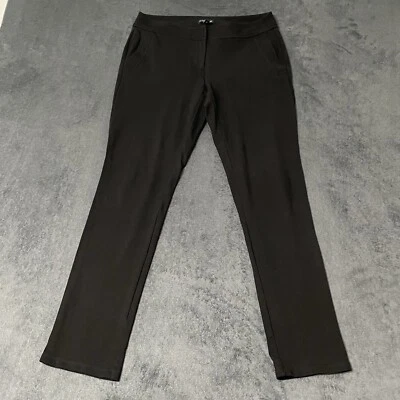 Eileen Fisher Pants Women XS Black Zipper Ponte Knit Stretch Straight Leg Career - Image 1 of 4