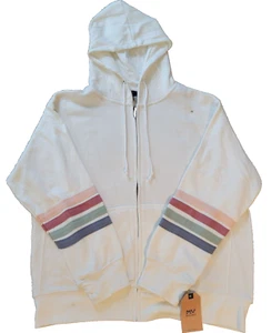 MV Sport Women Striped Sleeves Full-zip Hooded Sweatshirt 2XL W22732 - Picture 1 of 3