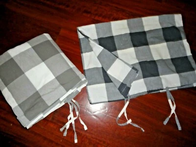 JUEGO DE EDREDÓN DOBLE IKEA EMMIE RUTA GRIS Y BLANCO GINGHAM A CUADROS RAYAS (2 PIEZAS) Foto 1 de 4