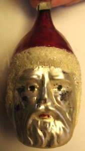 Adorno vintage de Mercury Glass Santa Head - Imagen 1 de 7