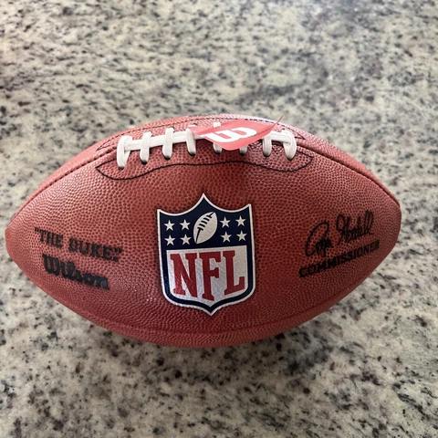 New WILSON "THE DUKE" OFFICIAL NFL GAME LEATHER FOOTBALL - Roger Goodell Cover