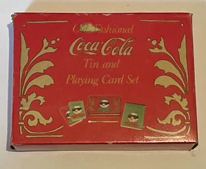 Set di carte da gioco e latta Coca-Cola vintage con scatola originale - Foto 1 di 3