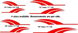 Swoosh Stripe Trailer Decals RV Motorhome Replacement Stickers LARGE TSW12 - Picture 1 of 12