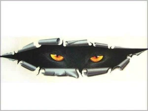 CAPUCHA LATERAL GUARDABARROS PUERTA DECORACIÓN 3D Pantera Negra OJOS CALCOMANÍA PEGATINA - Imagen 1 de 3