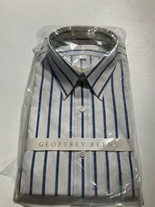 GEOFFREY BEENE Dress Shirt MENS 16.5 32/33 Wrinkle Free Stripe Reg Fit FREE SHIP - Picture 1 of 4