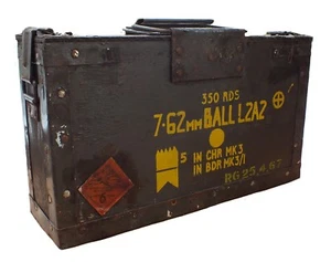 Wooden 7.62 British Army Ammunition Ammo Box - Picture 1 of 3