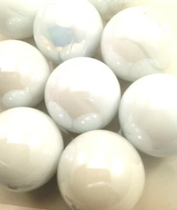 Glass Marbles 1" - 12oz bag White Opal Shiny Marbles 16pcs - Picture 1 of 2