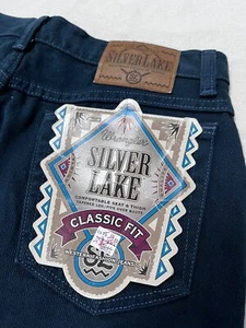 VTG 90s WRANGLER Womens 13/14 x 36 Silver Lake High Waisted Jeans Dark Green USA - Picture 1 of 8