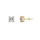 1 Ctw Lab Created Asscher Cut Diamond Stud Earring Vs1 Clarity 14k Solid Gold
