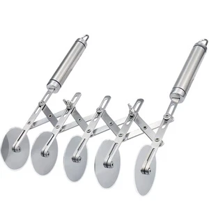 5 Wheel Pastry Cutter Stainless Pizza Slicer Multi-Round Dough Cutter Roller ... - Picture 1 of 6