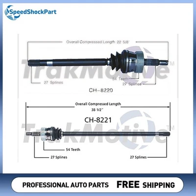 Front CV Axle Shafts for Jeep Grand Cherokee 4.0L 4WD 1993-1995 1997 1998 - Image 1 of 3