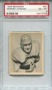 1948 Bowman #51 Gerald Cowhig Los Angeles Rams – Rookie Card – SP - PSA 6 ExMt - Picture 1 of 2