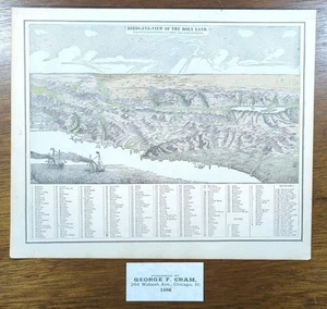 Vintage 1886 HOLY LAND Map 13"x11" ~ Old Antique Original NAZARETH JERUSALEM - Picture 1 of 5