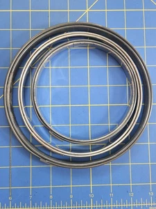 3 Vintage Cork Lined Tension Spring Round Metal Embroidery Hoops - 5", 6", 7" - Picture 1 of 5