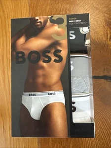 HUGO BOSS MENS POWER MINI BRIEFS STRETCH 3 PACK MIXED SZ MEDIUM BNWT RRP £45 - Picture 1 of 5